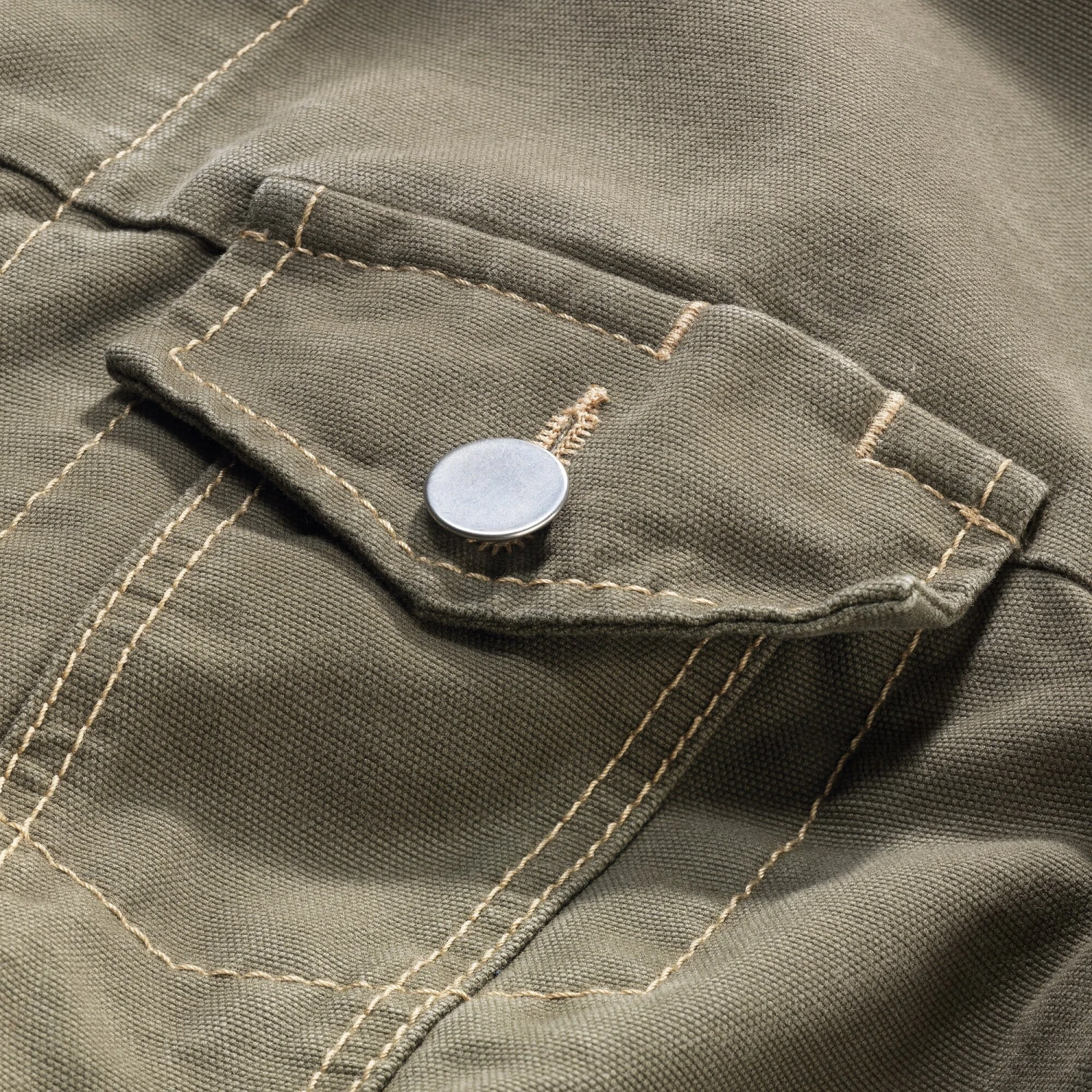 Dames Werkjas Katoen Canvas, Olive 2 Dames Werkjas Katoen Canvas, Olive - Afbeelding 2