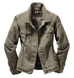 Dames Werkjas Katoen Canvas, Olive