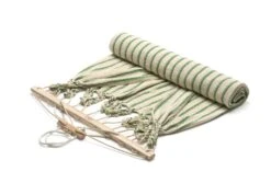 Dubbele Hangmat Katoen, Beige/Groen