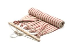 Dubbele Hangmat Katoen, Beige/Rood