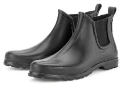 Heren Enkellaars Rubber-rubber, Zwart