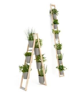 Plantenladder Voor Binnen En Buiten, Grijs -Tuini Winkel plantenladder binnen buiten 2