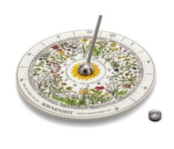 Helios Porseleinen Zonnewijzer Met Bloemenklok