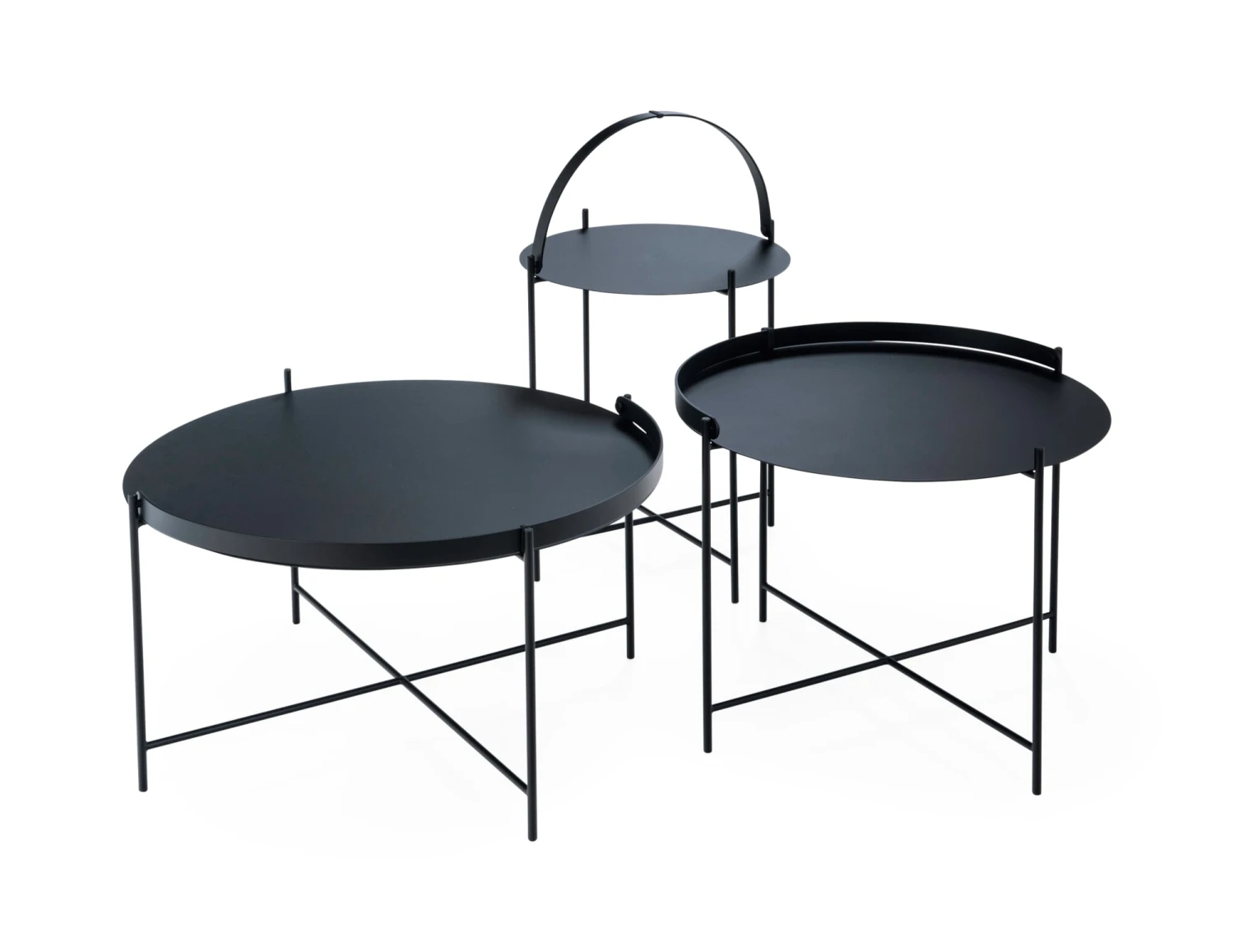 Rand Bijzettafel, Middel, Zwart/Zwart 2 Rand Bijzettafel, Middel, Zwart/Zwart - Afbeelding 2