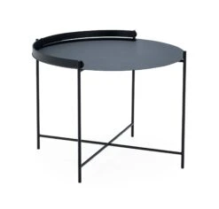 Rand Bijzettafel, Middel, Zwart/Zwart