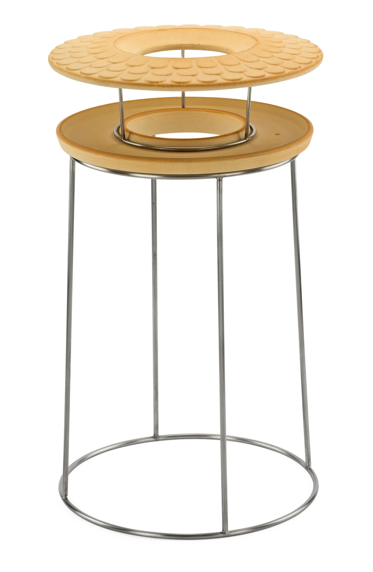 Roestvrijstalen Voet Voor Voederbak Of Vogelbad Keramisch 4 Roestvrijstalen Voet Voor Voederbak Of Vogelbad Keramisch - Afbeelding 4