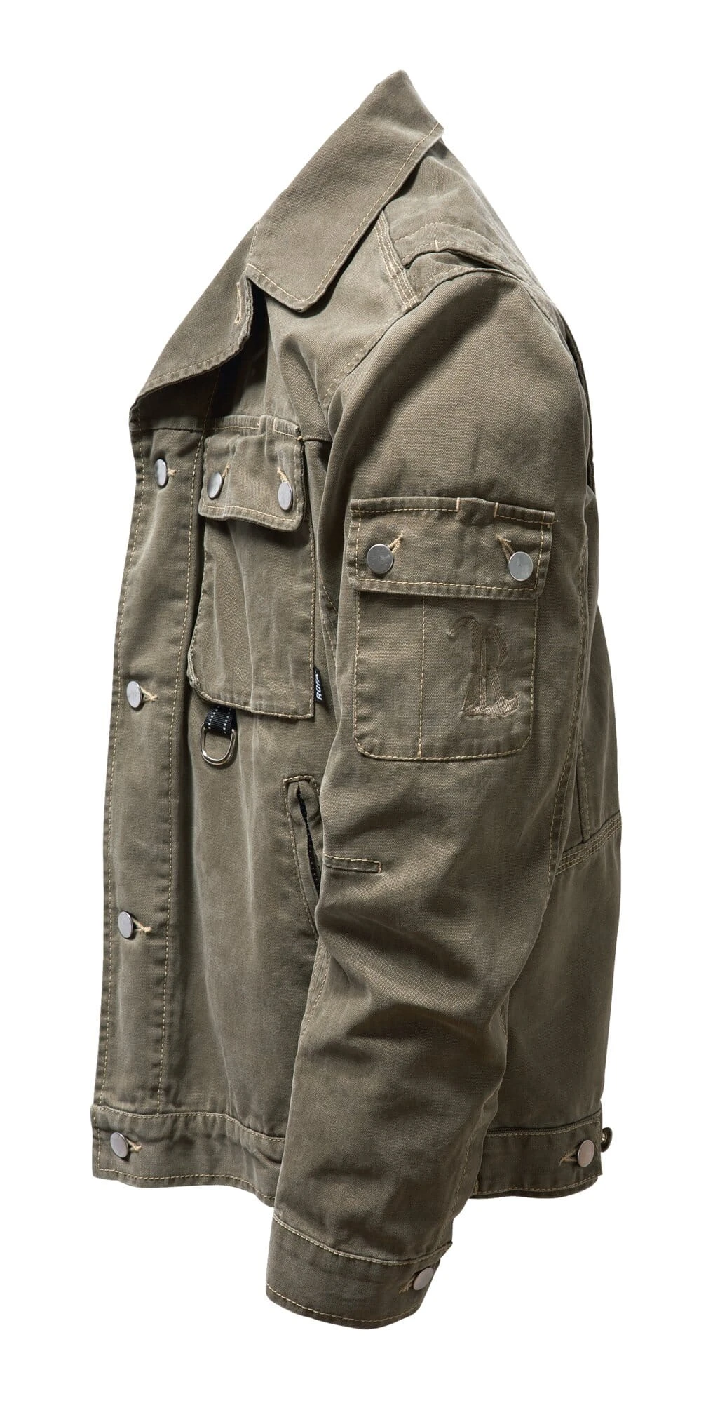 Rofa Heren Werkjas Katoen Canvas, Olive 3 Rofa Heren Werkjas Katoen Canvas, Olive - Afbeelding 3