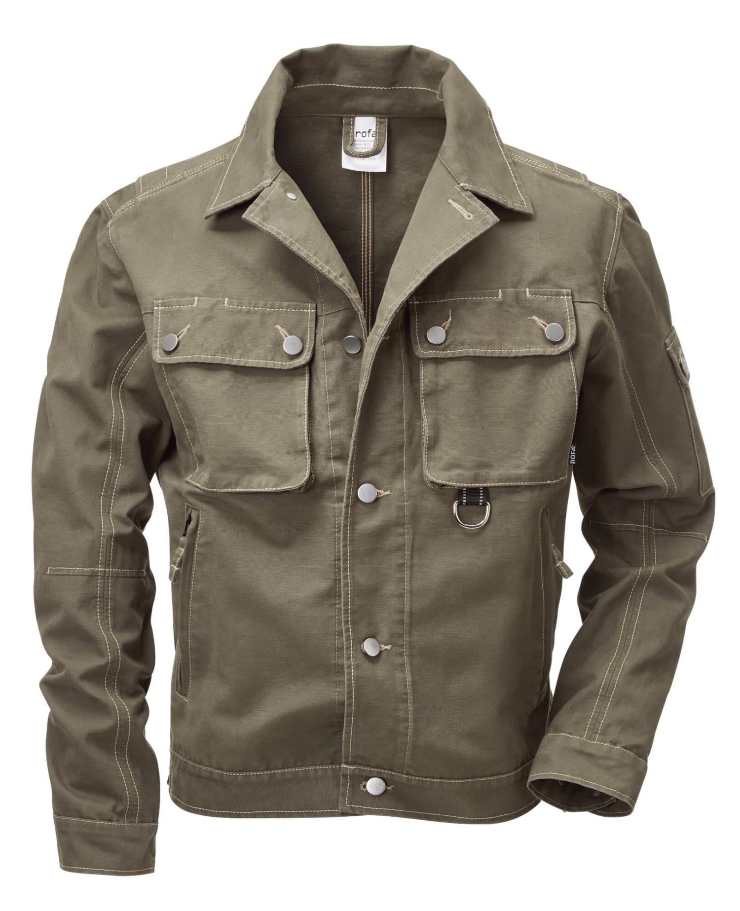Rofa Heren Werkjas Katoen Canvas, Olive 1 Rofa Heren Werkjas Katoen Canvas, Olive