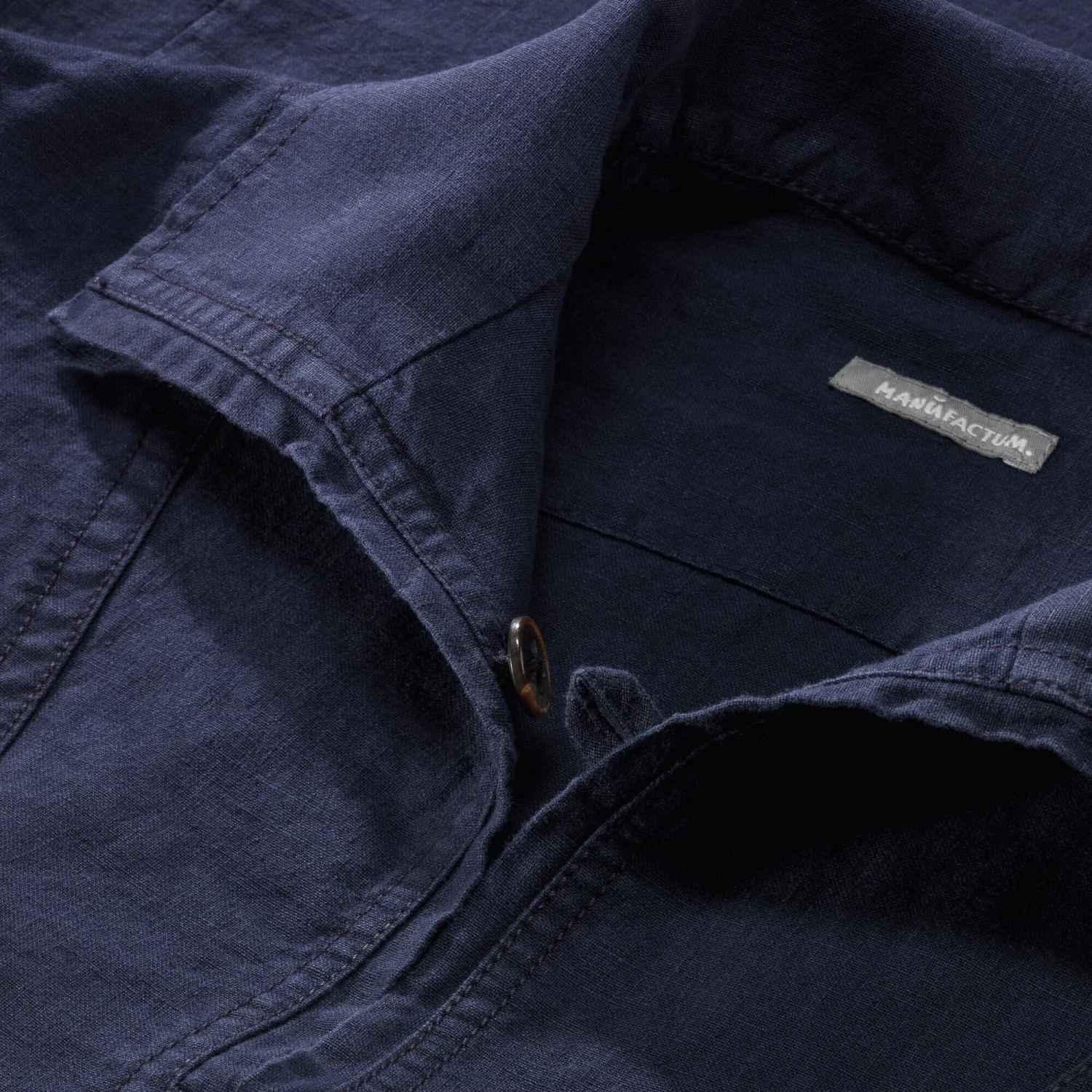 Vissershemd Linnen, Blauw 2 Vissershemd Linnen, Blauw - Afbeelding 2