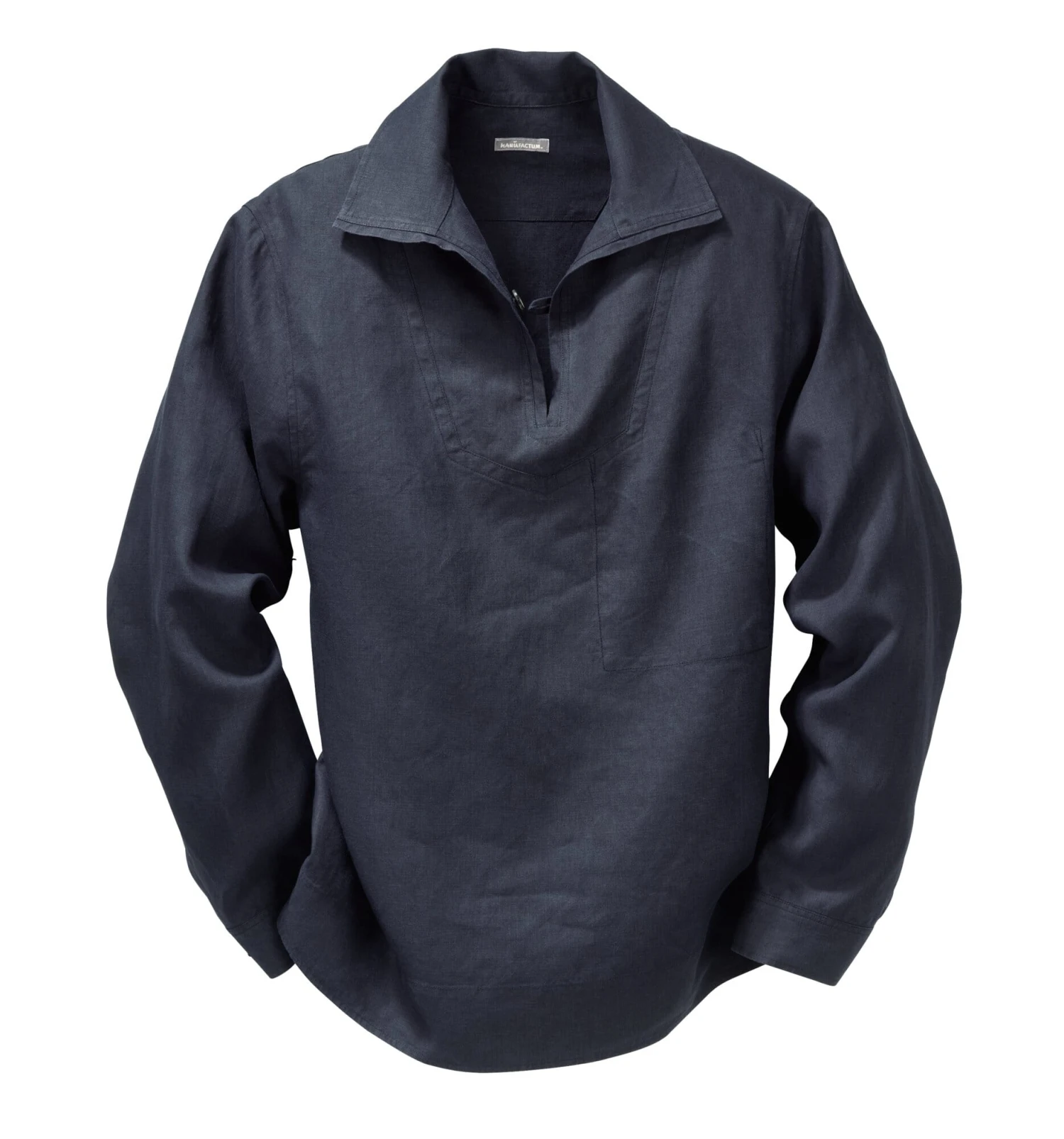 Vissershemd Linnen, Blauw 1 Vissershemd Linnen, Blauw