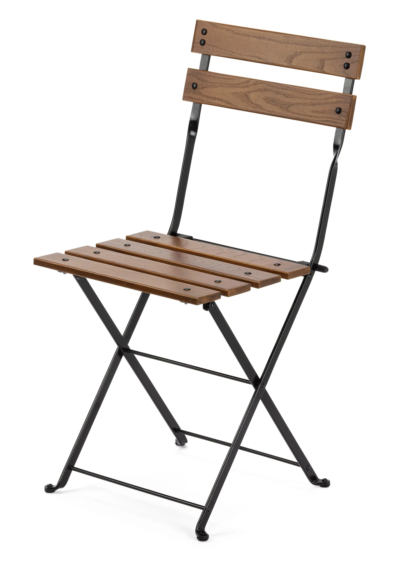 Vouwstoel Staal Met Houten Steun, Bruin 1 Vouwstoel Staal Met Houten Steun, Bruin